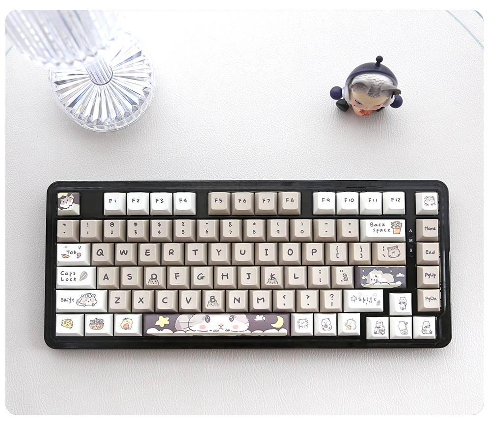 Altura Keycaps para Teclado Mecânico, Tema Esquilo, PBT, Sublimação Dye, personalizado, DIY, 68, 75, 87, 98, 104, 132 Chaves