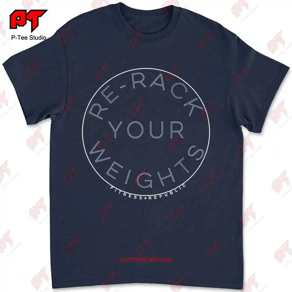 Re Rack Your Weights Stamp Athletic Fit Gym T Shirt Fitness OBZA