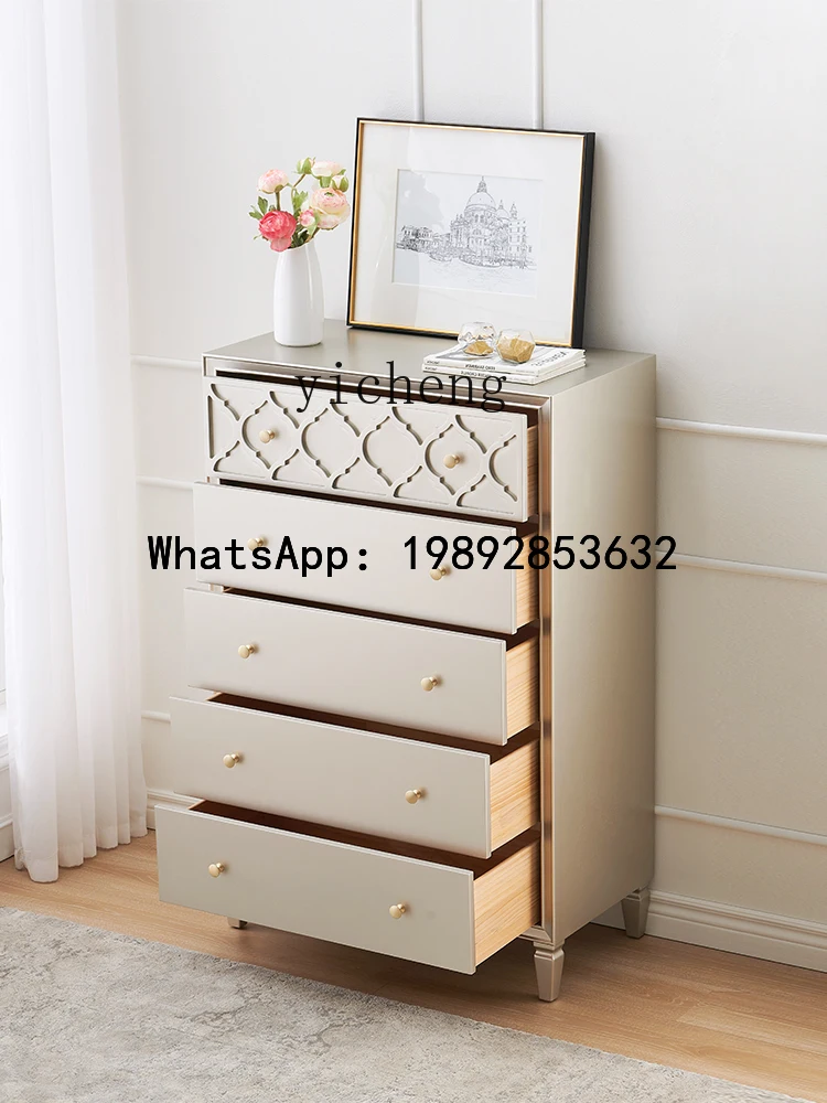 

Light Luxury Solid Wood Chest of Drawers Bedroom Drawer Storage Organizer Cabinet Living Room Modern Curio Cabinet