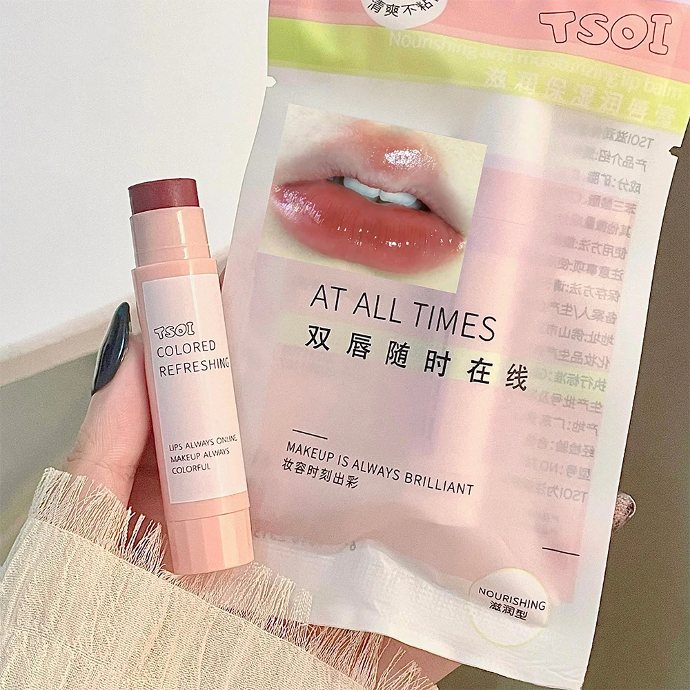 Fruit Moisturizing Colored Lipstick Lip Balm Waterproof Lasting Nourishing Change Color Lip Care Lip Gloss Lips Makeup Cosmetic