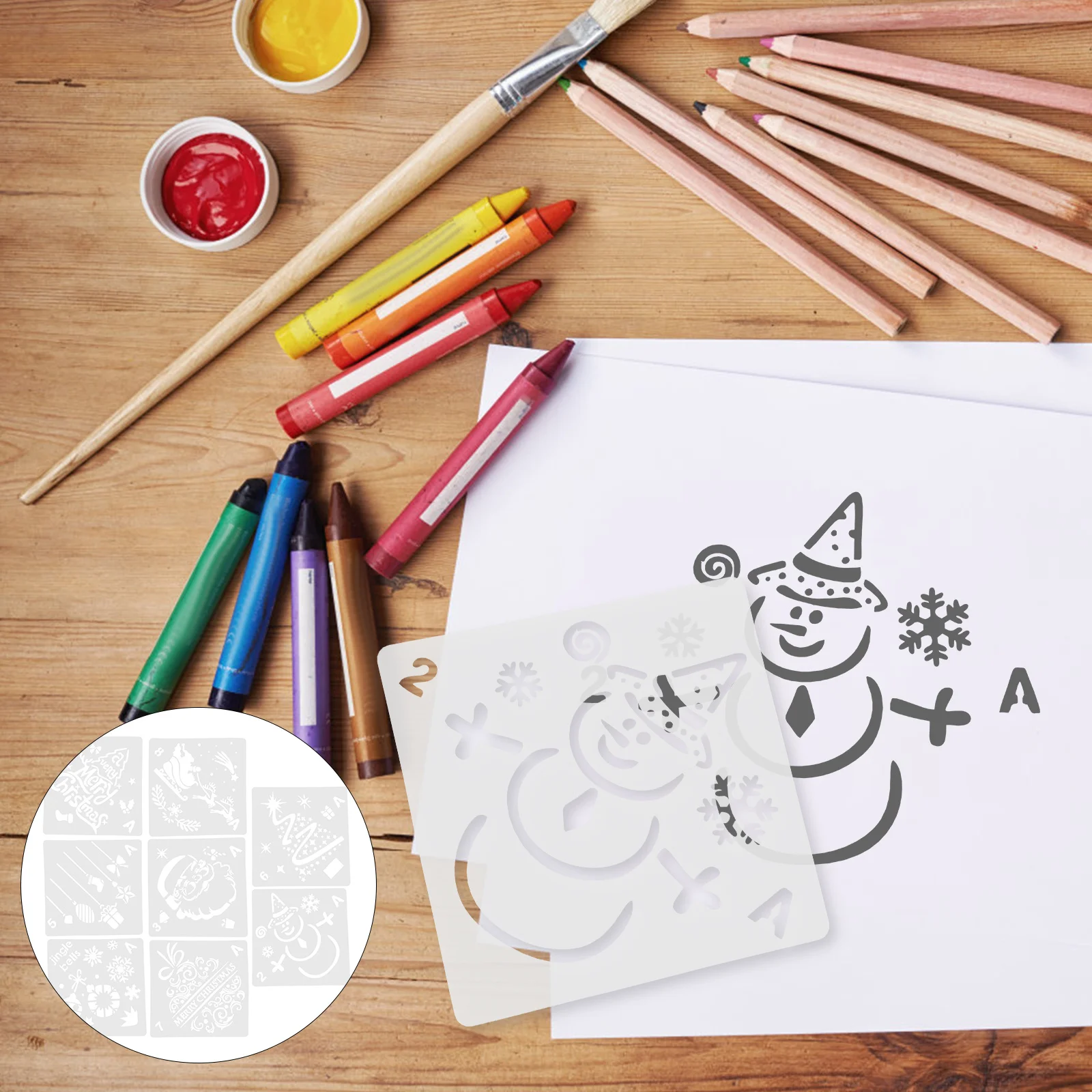 

1 Set Christmas Painting Template Reusable Pet Craft Stencils For Diy Home Decoration Window Painting Art Supplies