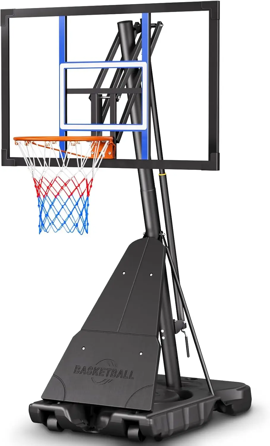 

Adjustable Basketball Hoop 10FT 44/48in Backboard Portable Outdoor Stepless Crank Youth Adults Kids