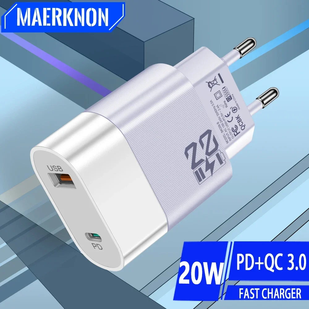 

20W USB Type C Fast Charging Charger Phone Charger Wall Adapter For iPhone 15 14 Samsung Xiaomi Huawei Portable USB Quick Charge