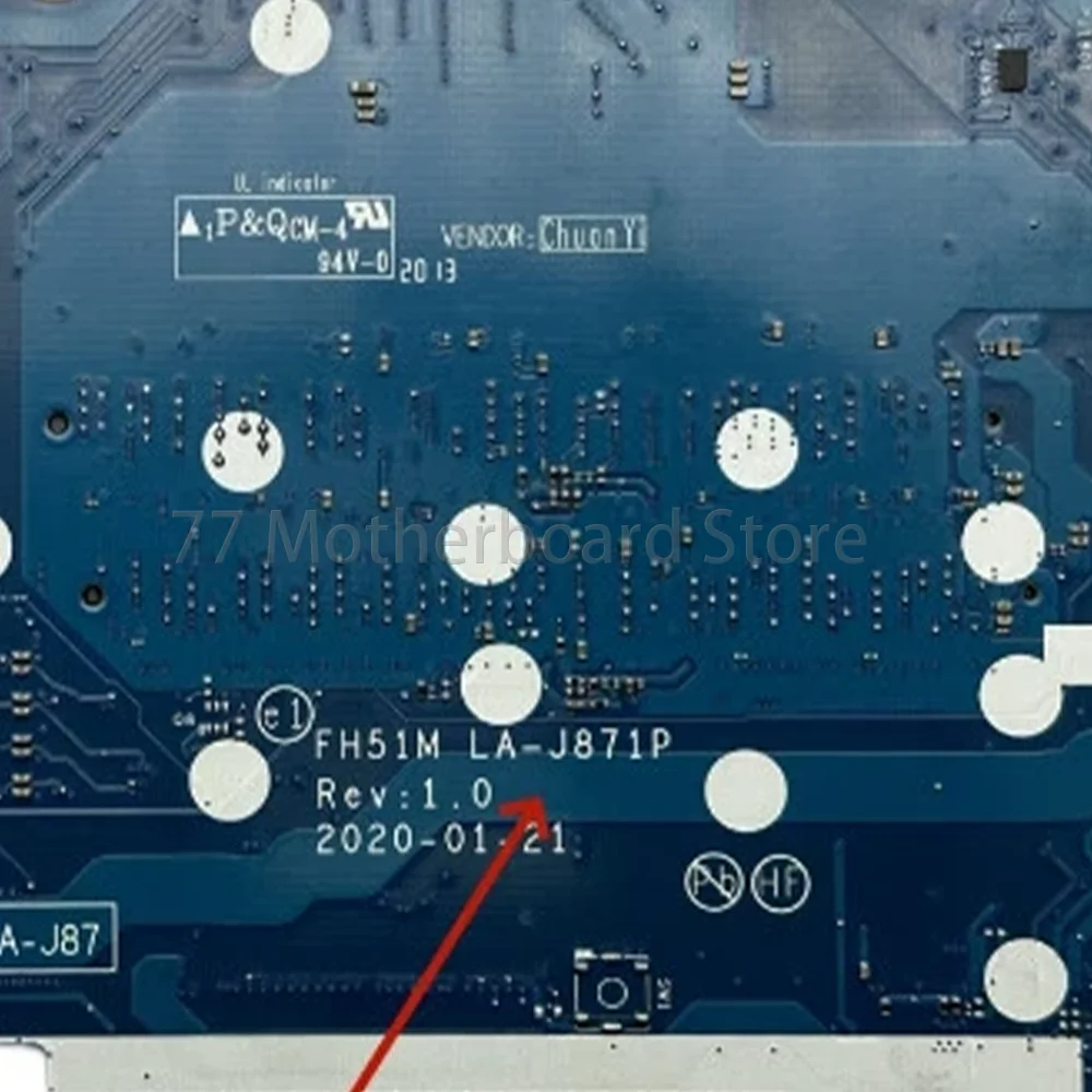 Laptop Motherboard FH51M LA-J871P For Acer AN517-52 AN515-55 With CPU i5-10300H i7-10750H GPU GTX1650 GTX1650Ti 4G 100% Tested