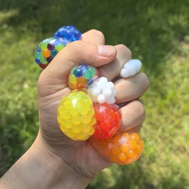 5pcs 3.5 ซม.ยางนุ่ม Squeeze Ball Grape Ball ความเครียดบรรเทา Sensory ของเล่นสําหรับเด็กปาร์ตี้โปรดปราน Pinata Fillers คริสต์มาสของ...