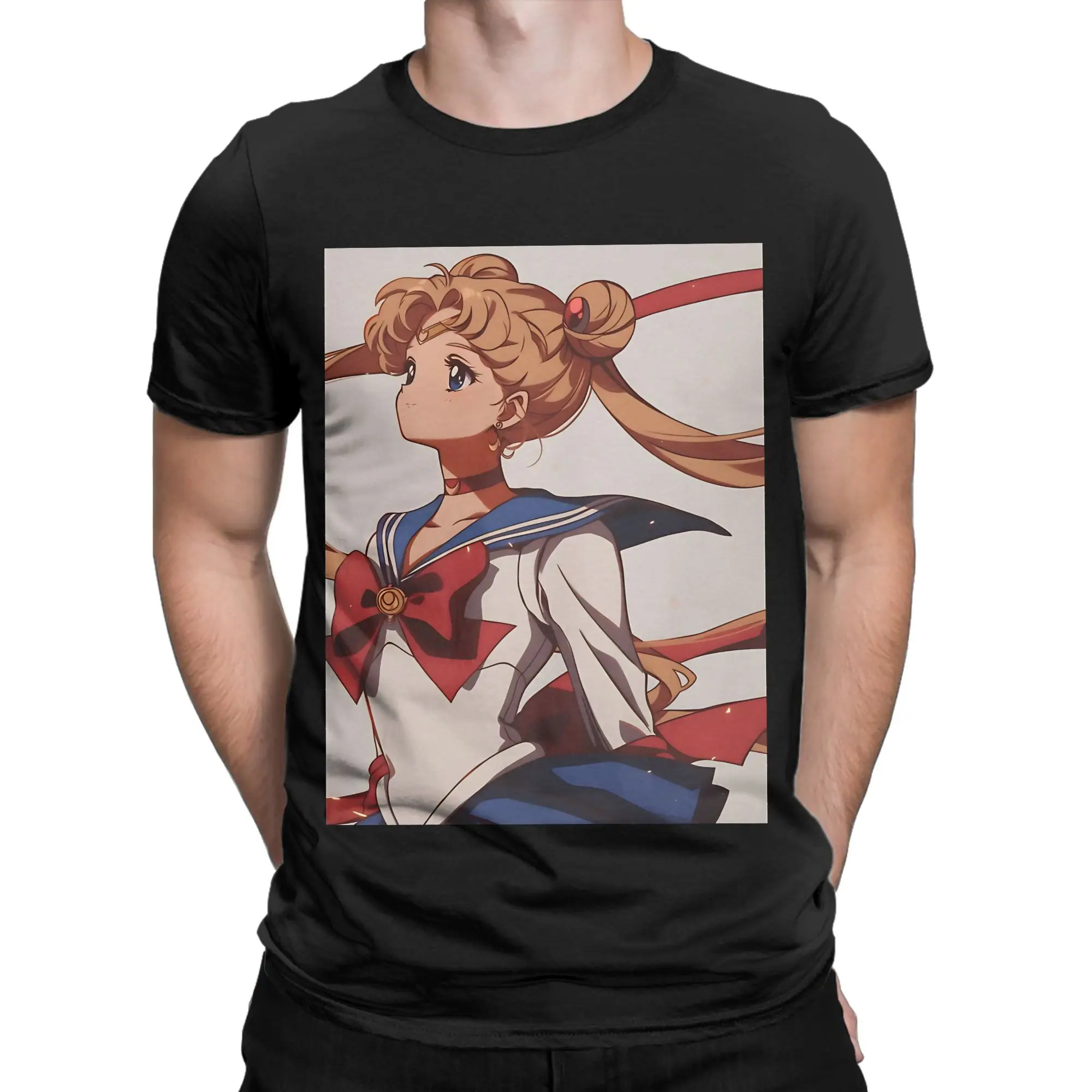 Usagi Tsukino Graphic 100% Cotton T-Shirt Tsukino Usagi Tees Tops For Men