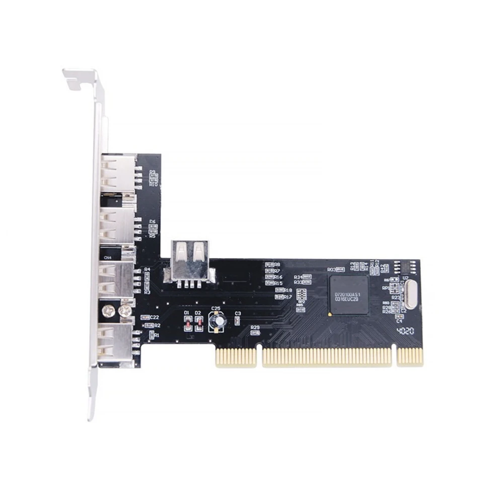 PCI Expansion Card PCI To 5 Ports USB 2.0 Expansion Card 480Mbps High Speed Hub Driver-Free For Desktop Computer