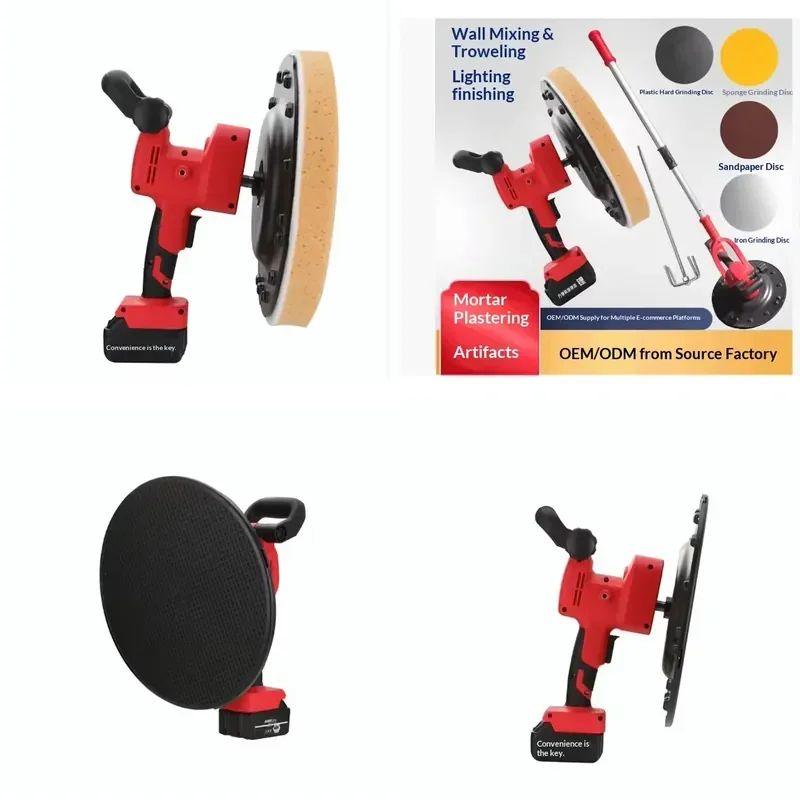 Handheld lithium battery Polishing plastering tool cement mortar interior wall electric mixer floor troweling machine