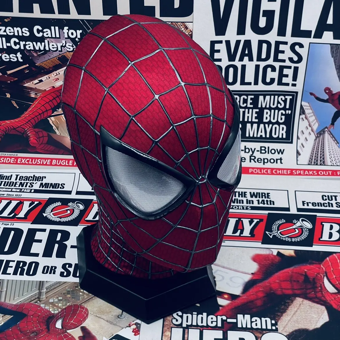 Handgefertigte Spider-Man 2 Filmgenaue Garfield-Version Cosplay-Maske Peter Parker Handwerkskunst Sammlerstück für Geburtstagsgeschenke – Detail 3
