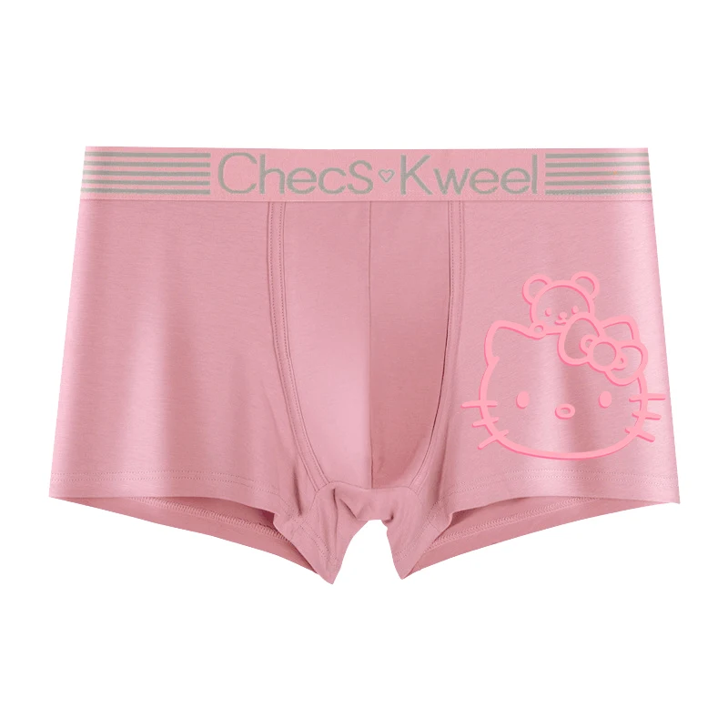 Anime Couple Underwear Hello Kitty Cute Thong Sexy Seamless Pearl Bow Low Waisted Pure Cotton Crotch Pants for Women Accessories