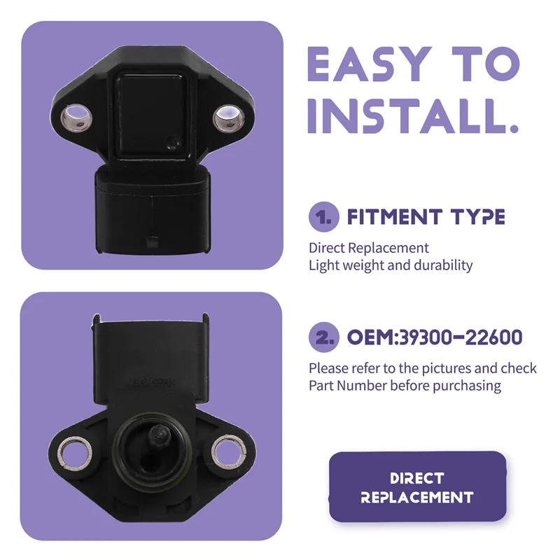 

Датчик давления впускного воздуха для HYUNDAI ACCENT 2000-2011 TUCSON 2005-2009 3930022600 39300-22600