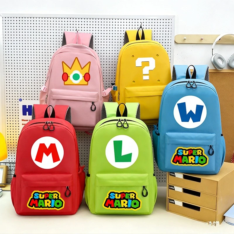 Mochilas Super Marios para niños y niñas, Mochilas estéticas para adolescentes, mochila de lona para ordenador portátil, mochila escolar para estudiantes, bolsa Kawaii, regalo