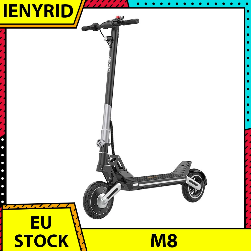 IENYRID M8 Electric Scooter 9.5 inch Tire 500W Motor 36km/h Max Speed 48V 10Ah Battery 25-33km Range Rear Mechanical Brake