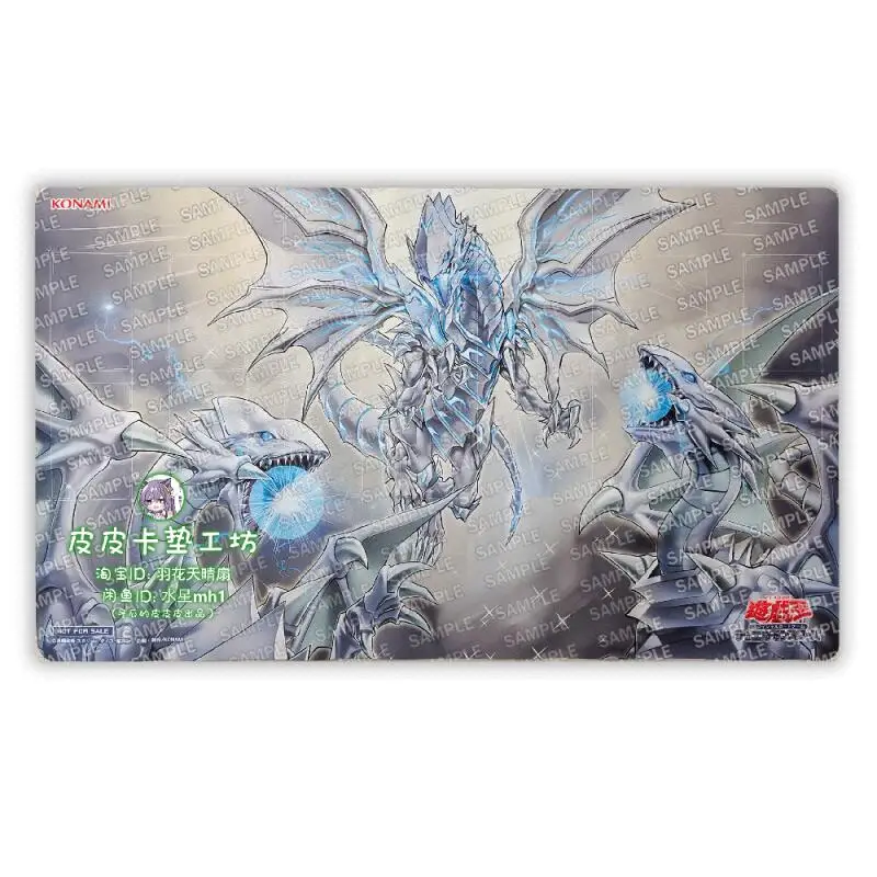 

Ю-Ги-О! Коврик для мыши и клавиатуры Blue-Eyes White Dragon White Dragon's Glory DIY Anime Game Card Rubber Card Pad 600*350*2мм