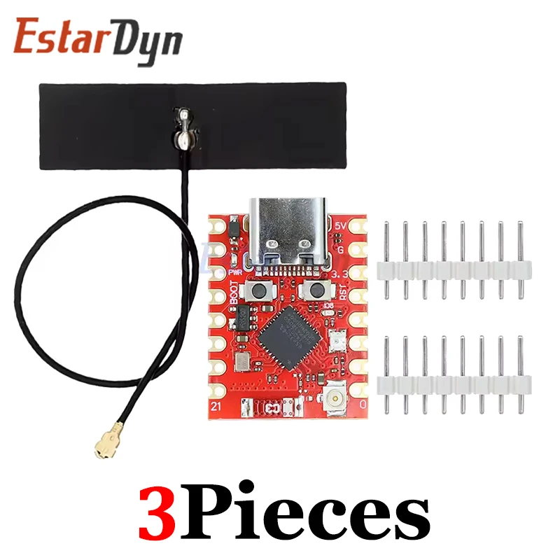EstarDyn ESP32 C3 Mini Plus 1/2/3 Stück ESP32-C3 SuperMini Plus Entwicklungsboard WiFi Bluetooth ESP32 C3 Super Mini V2.0 Rotes Board