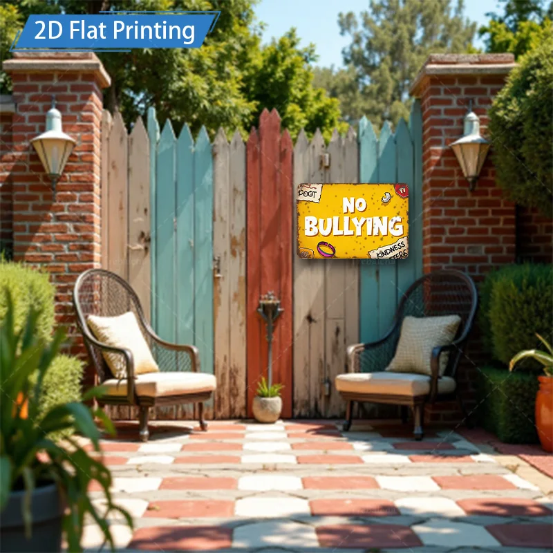 [2D FLAT] 1 قطعة علامة معدنية، 8 × 12 بوصة لافتة معدنية غير منتفخة 2D طباعة مسطحة ديكور