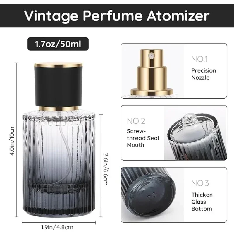 2 قطعة 30/50 مللي زجاجات رذاذ عطر فارغة رذاذ عطر زجاجي عينة الحاويات السفر عطر أساسي مستلزمات التجميل مستحضرات التجميل