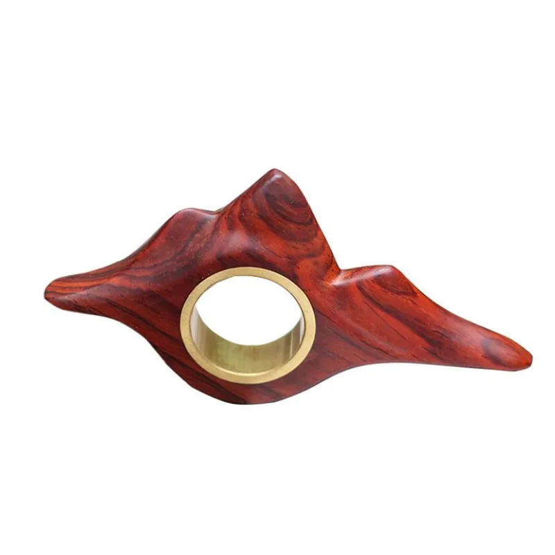 Soporte de Lectura de Madera de Cocobolo y Latón Premium para el Pulgar - Herramienta de Lectura con una Sola Mano, Ayuda de Lectura Rápida, 20 mm de Diámetro Interior, Hecho a Mano