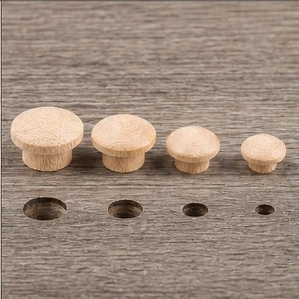 120Pcs Wood Hole Plugs Screw Cover Solid Wood Furniture Screw Caps for Cabinets Tables Woodworking Crafts Multi Size