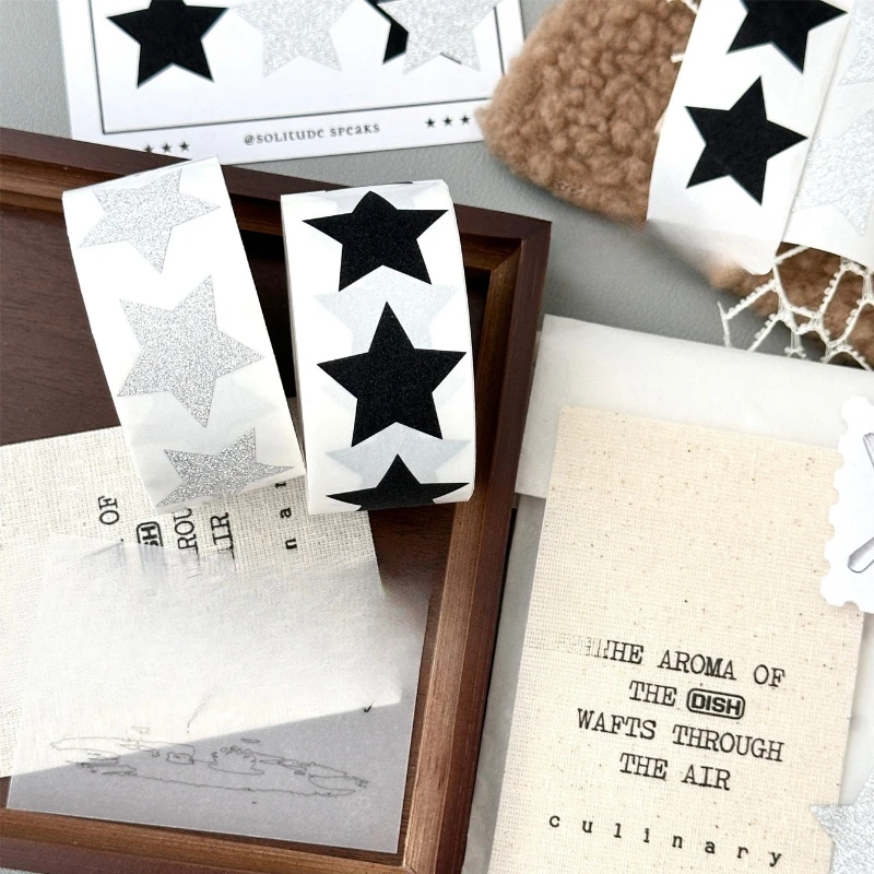 

500 шт./рулон, крутые эстетические наклейки со звездами в форме звезды для декора карт, принадлежности для скрапбукинга, подарочная упаковка «сделай сам»