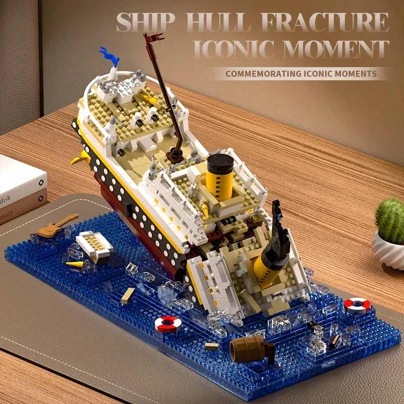 Nouveau jouet d'assemblage de blocs de construction pour enfants Titanic, modèle de bateau de croisière puzzle pour garçons et filles, jouet pour enfants cadeau de noël