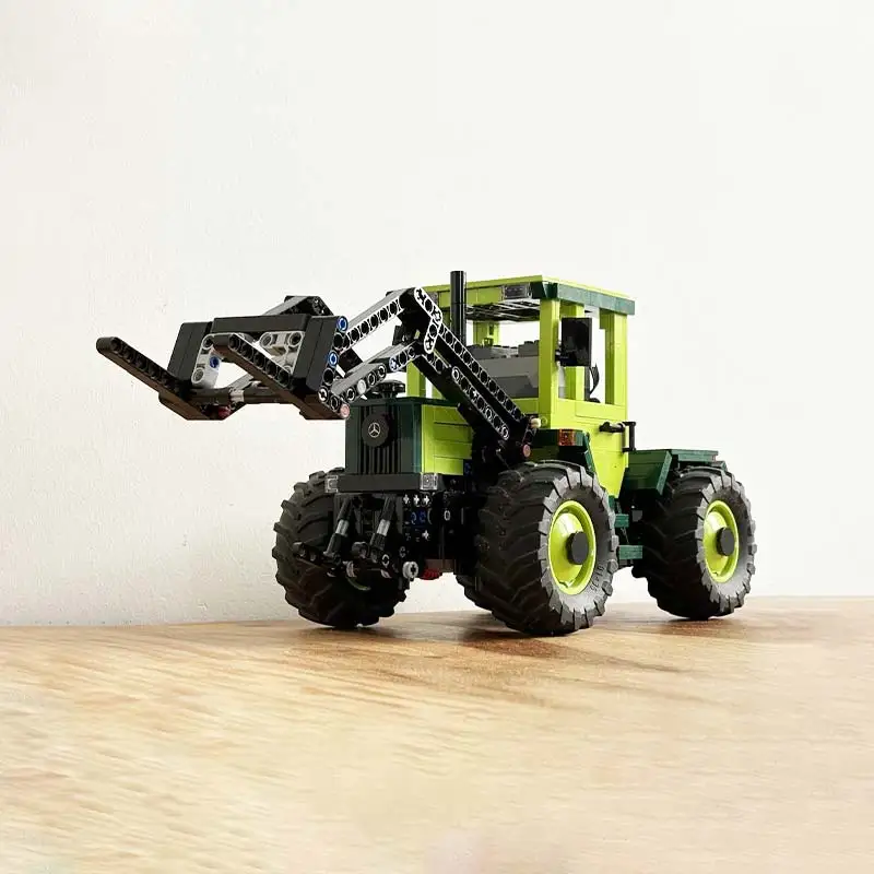 City Agricultural Equipment Tractor With Front loader MOC Building Blocks Model  Assembly Toys Children's Christmas Gifts