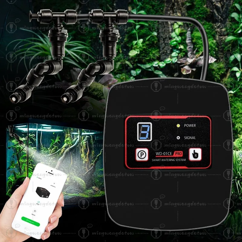 WiFi Rainforest Terrarium Timed Spray Atomizer Kit Reptile Turtle Box Intelligent Mist Humidification System
