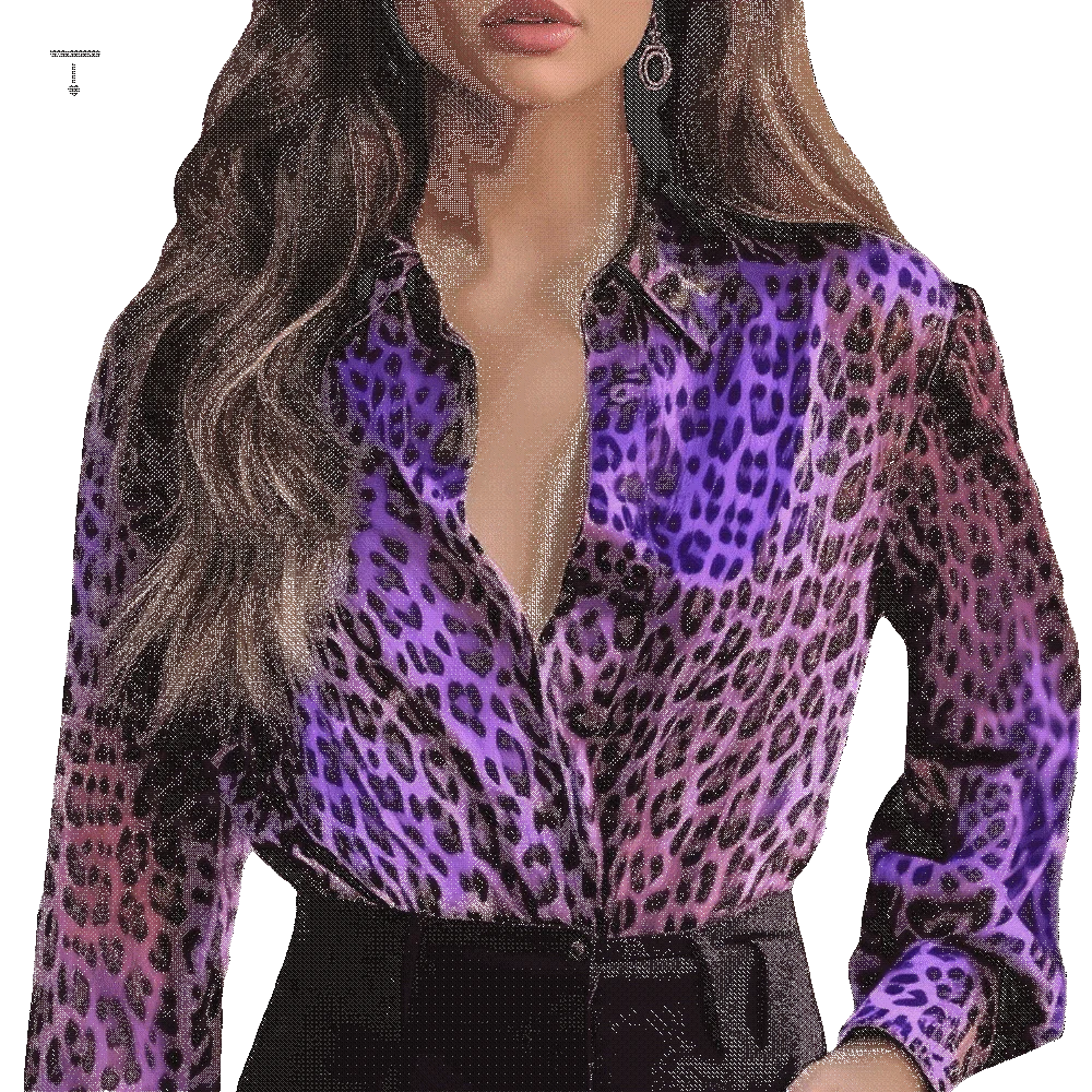 

Casual Turn-down Collar Office Ladies Shirts Women's Tops Button Up Satin Silk Blouse Elegant Leopard Print Blouse Women