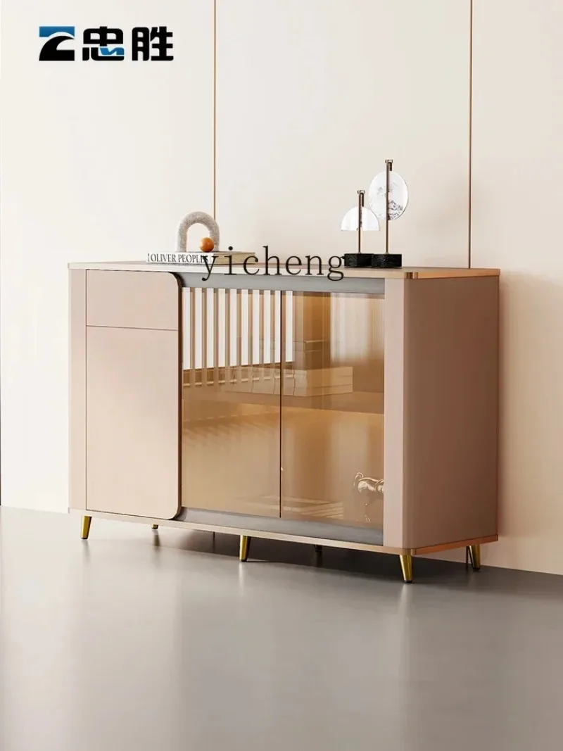 1-b7 Low Cabinet Bookcase Storage File Cabinet Glass Door Wooden Household Storage Small