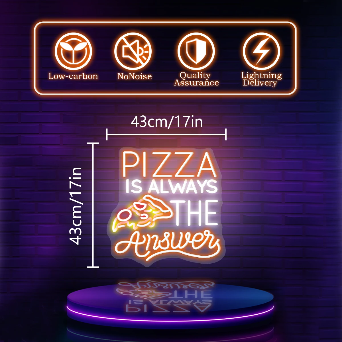 As luzes neon para pizza são adequadas para lojas de pizza, lojas de comida e shopping malls para criar uma atmosfera com luzes LED ambiance