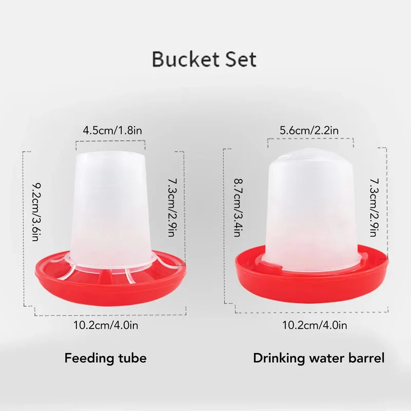Chick Feeder and Waterer Kit Plastic Rotary Sleeve Design Automatic Feeding and Watering Bucket for Pigeons Chicks Poultry
