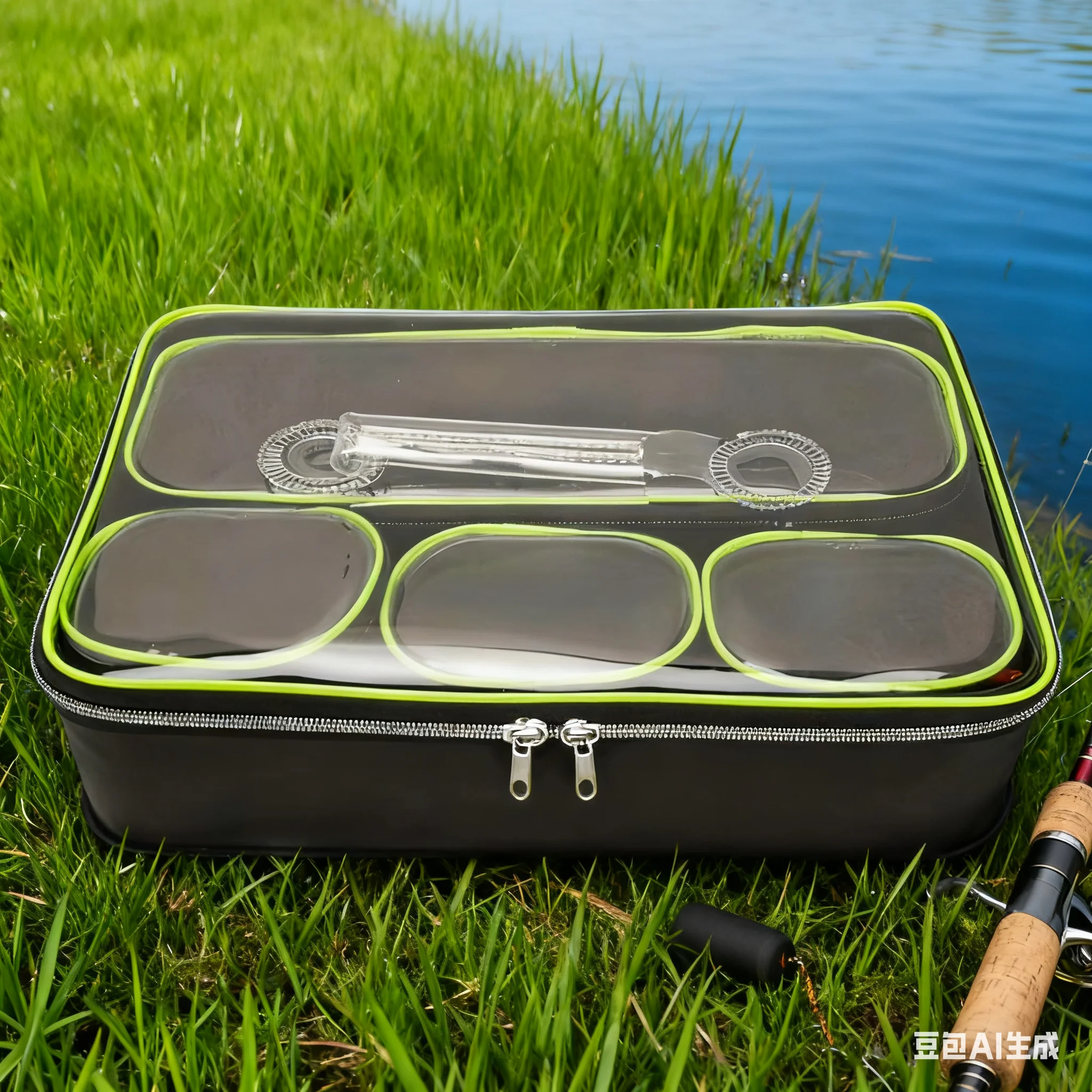 

Водонепроницаемая сумка для рыбалки 5-в-1 из ЭВА — оливково-зеленая сумка для снаряжения для европейского карпа, многофункциональная для приманок и аксессуаров для снастей