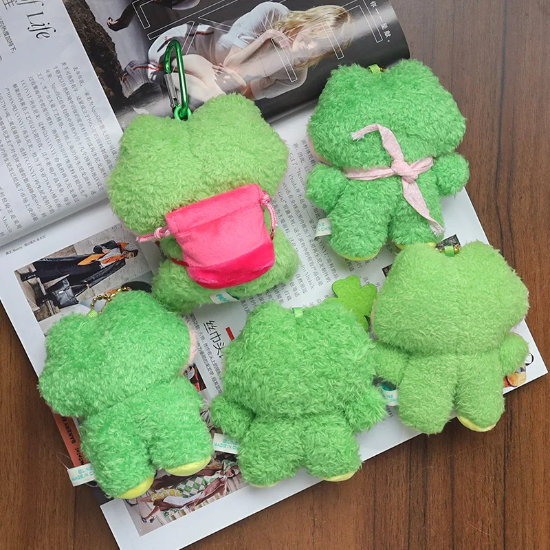 Cute Cartoon Mini Frog Plush Toy Pendant Cute Little Doll Plush Keychain Cartoon Animal Bag Plush Pendant Decoration Gift