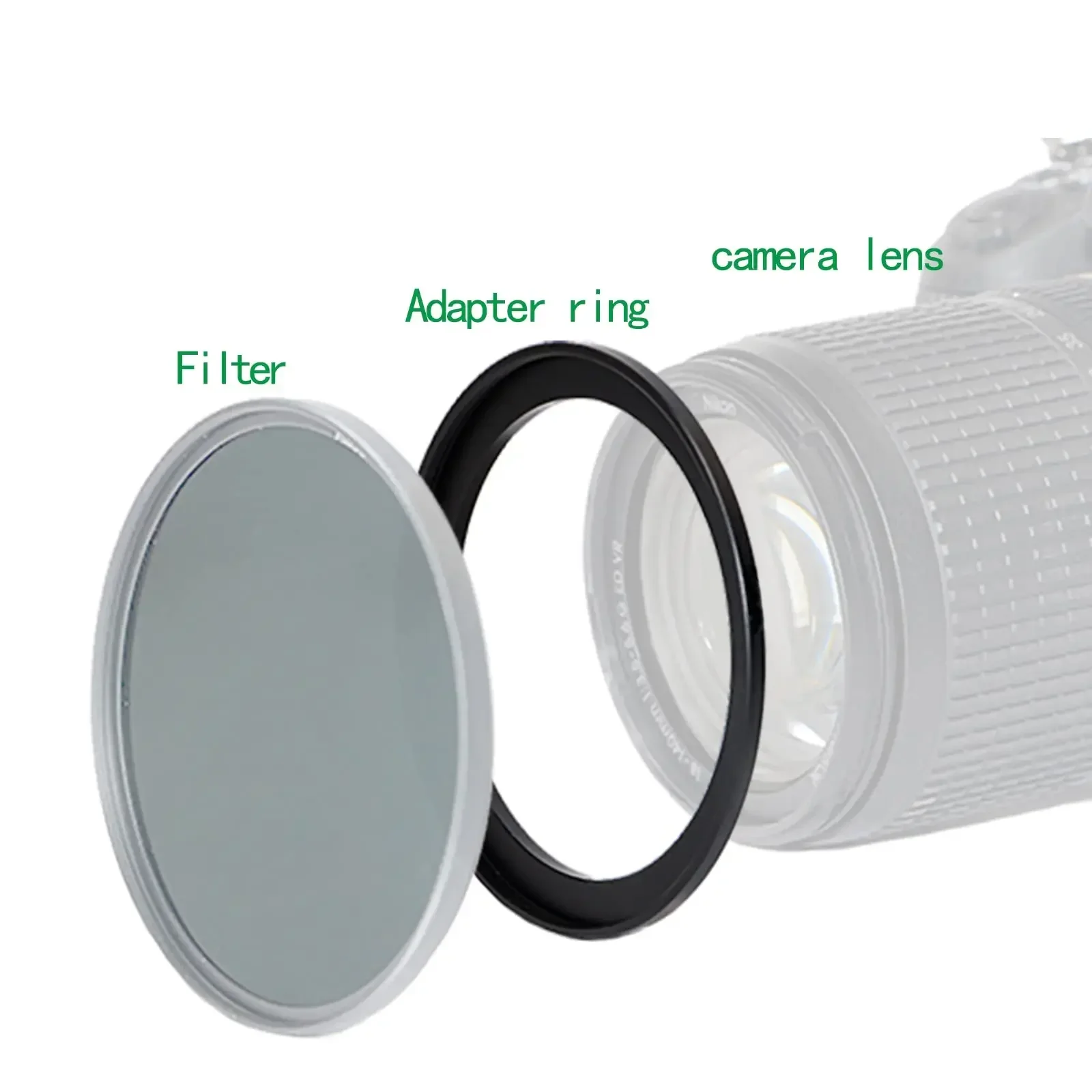 Anel de filtro de alumínio para câmera DSLR, 77mm-62mm, 77-62mm, 77 a 62mm, adaptador de filtro para Canon, Nikon, Sony