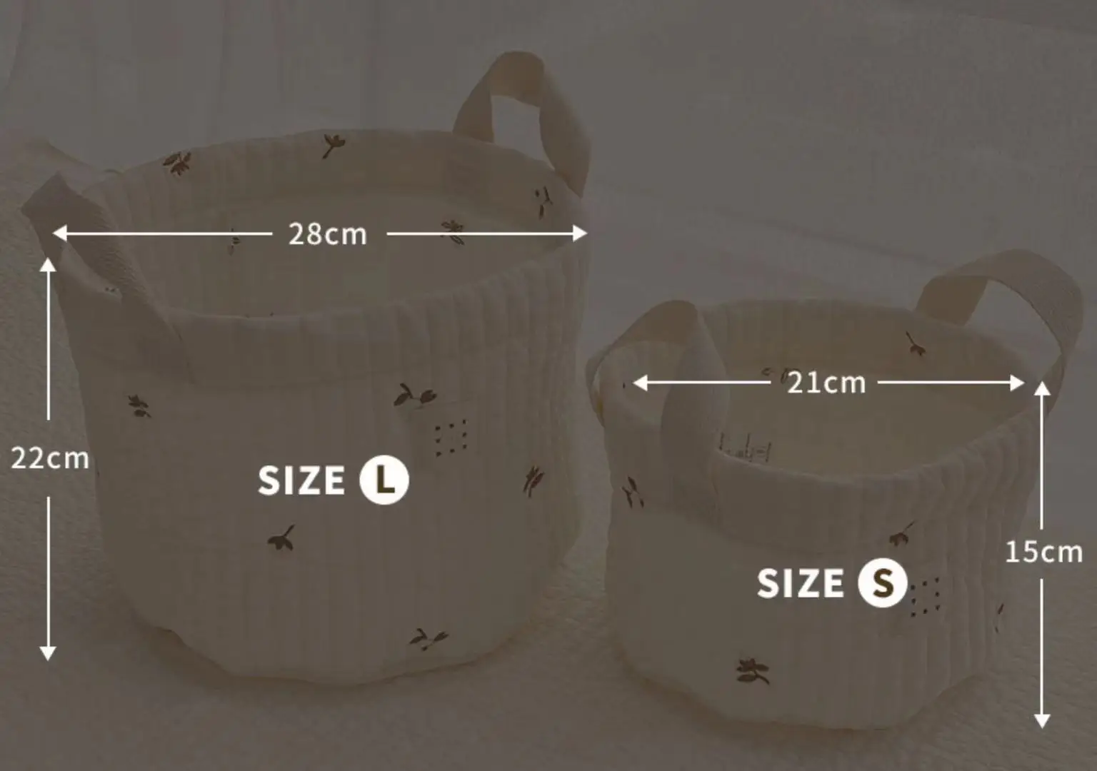 Crib Storage Organizer for Toys & Baby Essentials, Cotton Embroidery 6