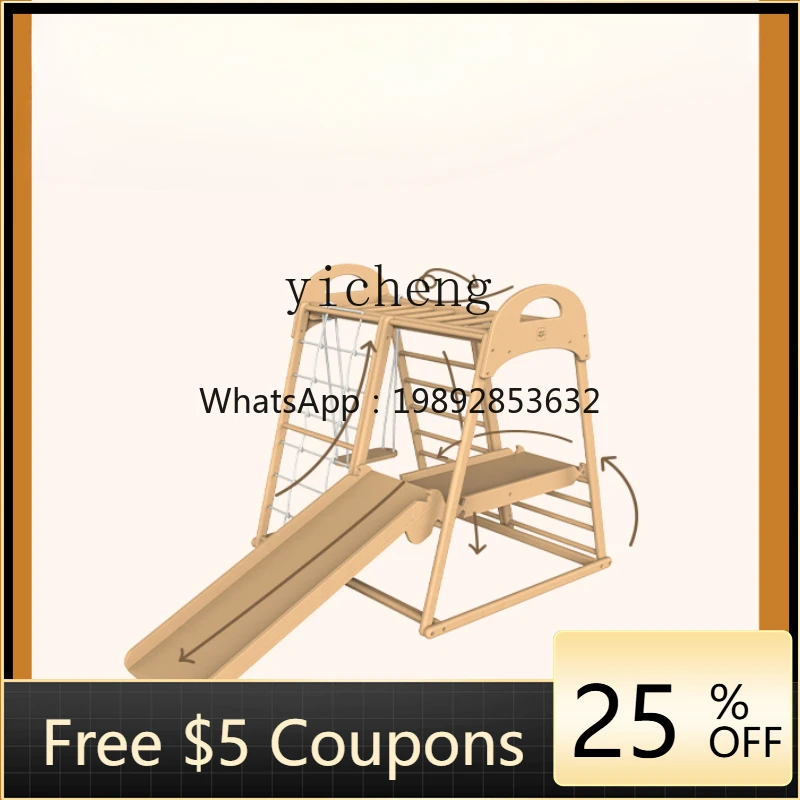 

ZZ Tqh Beech Climbing Frame Children's Indoor Swing Home Slide Sensory Training