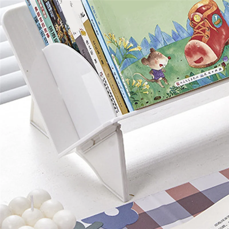Practical-Inclined Mouth Book Stand File Rack Desktop Reading Bookshelf Stand Book Folder Desk Storage Box Shelf A Easy To Use