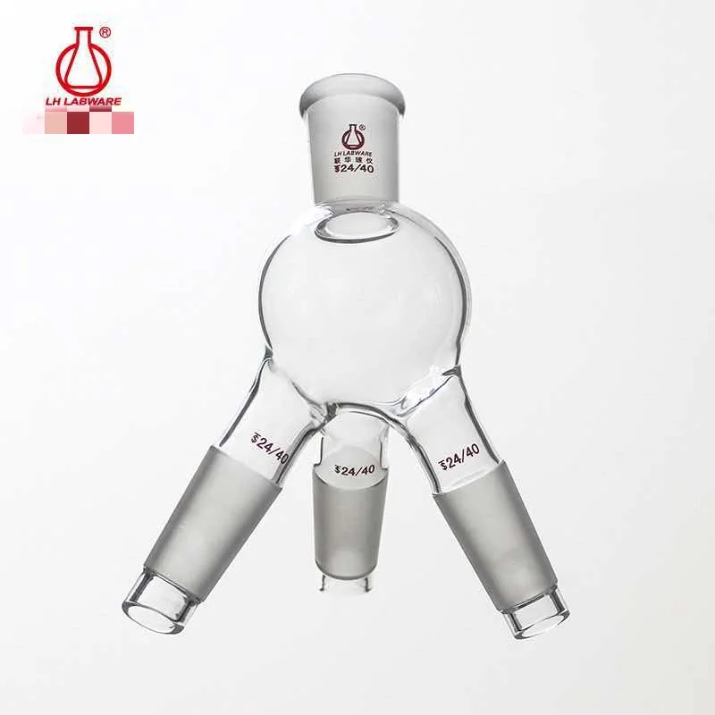 Vacuum Three-Way Distillation Receiver with Tailpipe 141924 Reduced Pressure Distillation Tailpiece LH-198