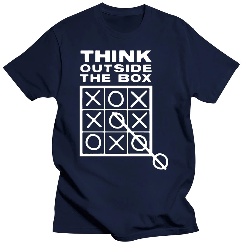 Think Outside The Box Cool Creative Funny T Shirt Tshirt Men Cotton Short Sleeve T-shirt Top Tees