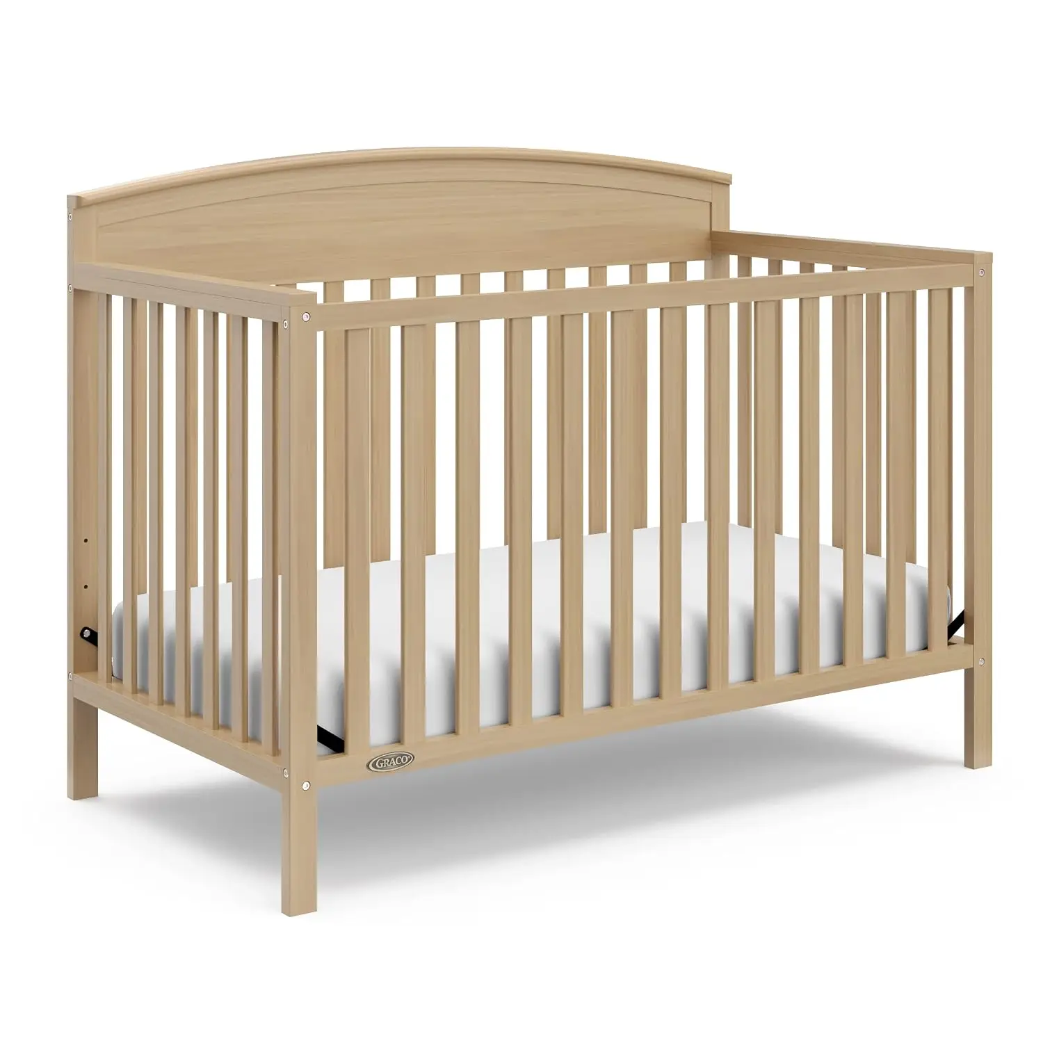 5 In 1 Convertible Crib Driftwood Greenguard Gold Certified Converts Baby Toddler Daybed Full Size Bed Fits Standard Baby Mattre