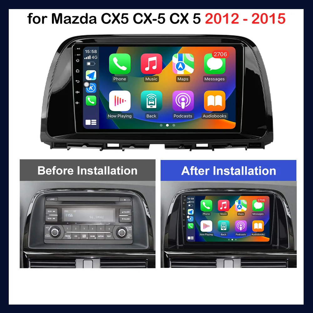 Android System GPS Navigation Carplay for Mazda CX5 CX-5 CX 5 2012 2013 2014 2015 Touch Screen Car Video Multimedia Player WiFi