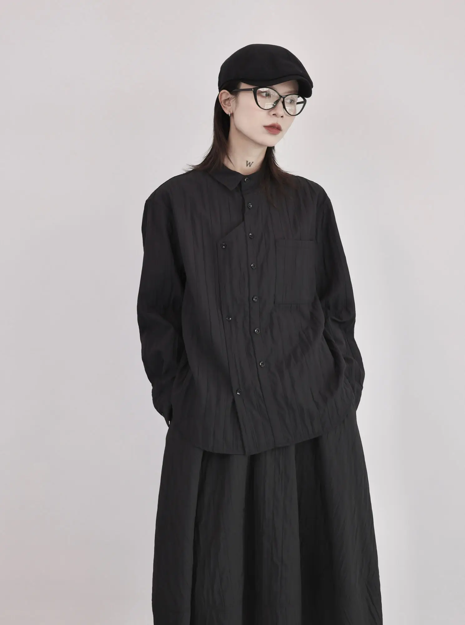 UMI MAO Yamamoto Dark Top Women's Korean Fashion Casual Shirt Women Loose Slimming Top Femme  Y2K