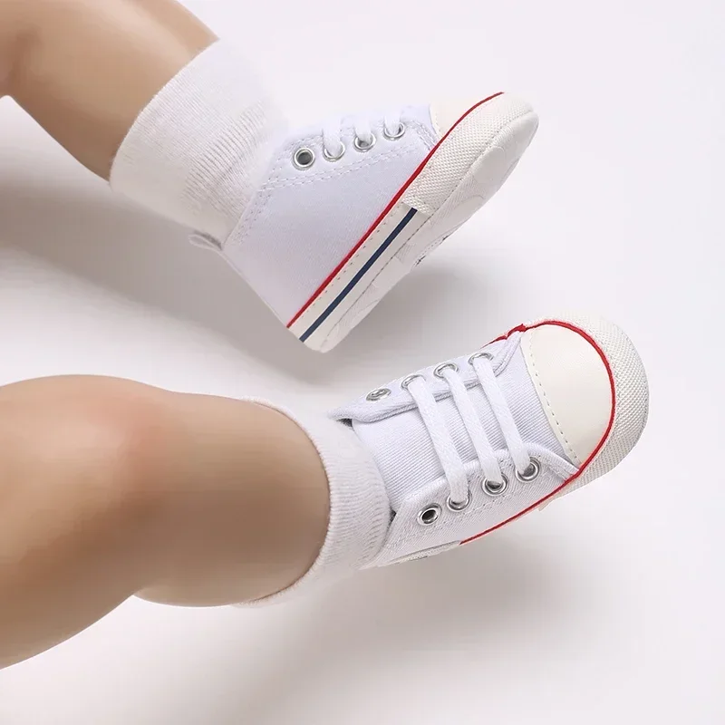 Baby Canvas Classic Sports Shoes Newborn Boys and Girls Printed Star First Walkers Shoes Infant Anti slip Baby Shoes