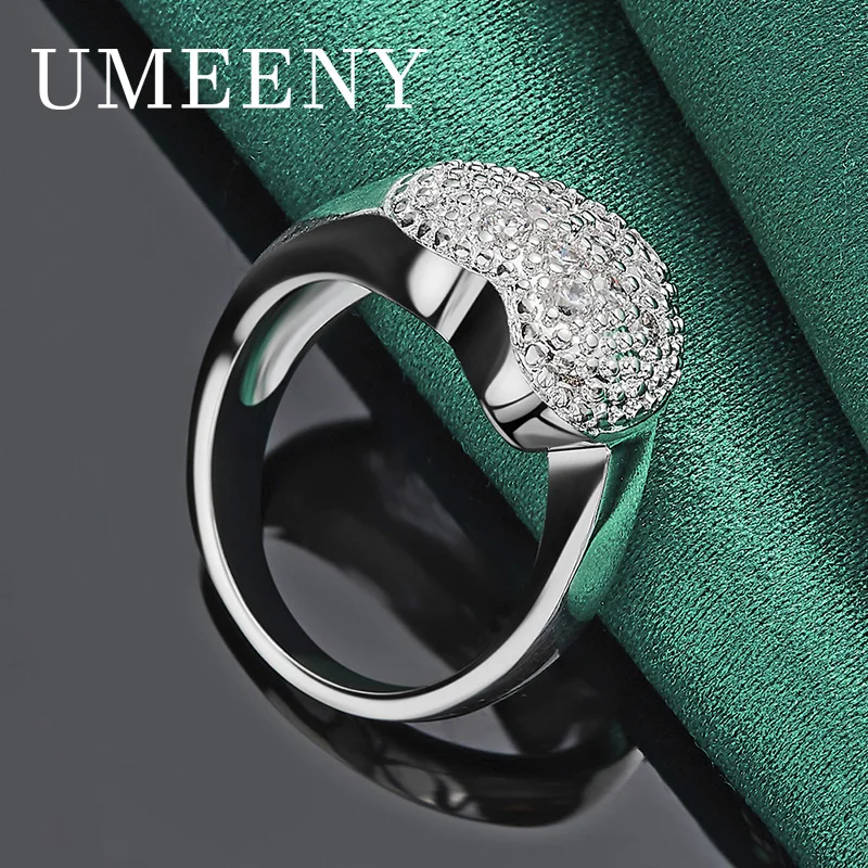 

Fashion 925 Sterling Silver 7/8/9/10 Exquisite Heart Shaped Zirconia Ring Women Party Accessories Jewelry Charm Gift Wedding