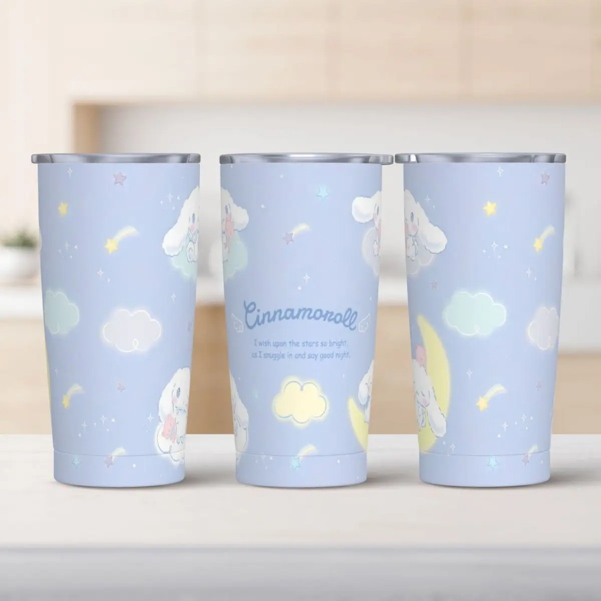 

Стакан из нержавеющей стали Cinnamoroll, кружки, чашка с соломинкой, бутылка для воды для горячих напитков, герметичная большая термокружка