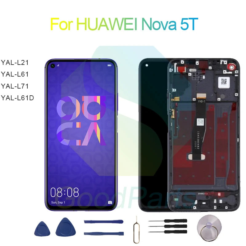 

Для замены экрана HUAWEI Nova 5T 2340*1080 YAL-L21/61/71/61D Nova 5T ЖК сенсорный дигитайзер