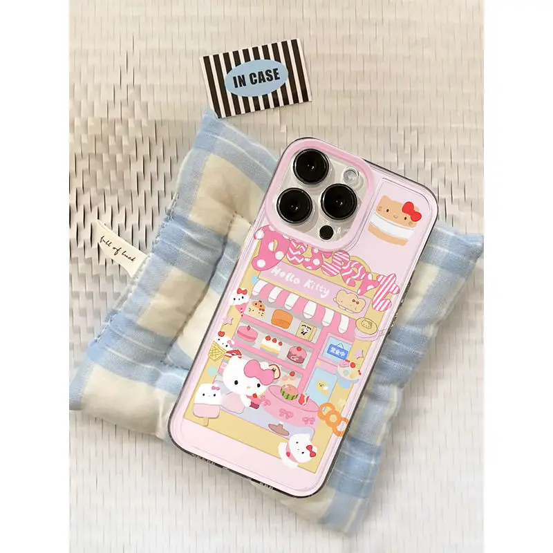 Etui na telefon do iPhone 15 14 13 12 11 Pro Max XR XS MAX 78 Plus Y2K dziewczynka urocza tylna obudowa Sanrio Hello Kitty