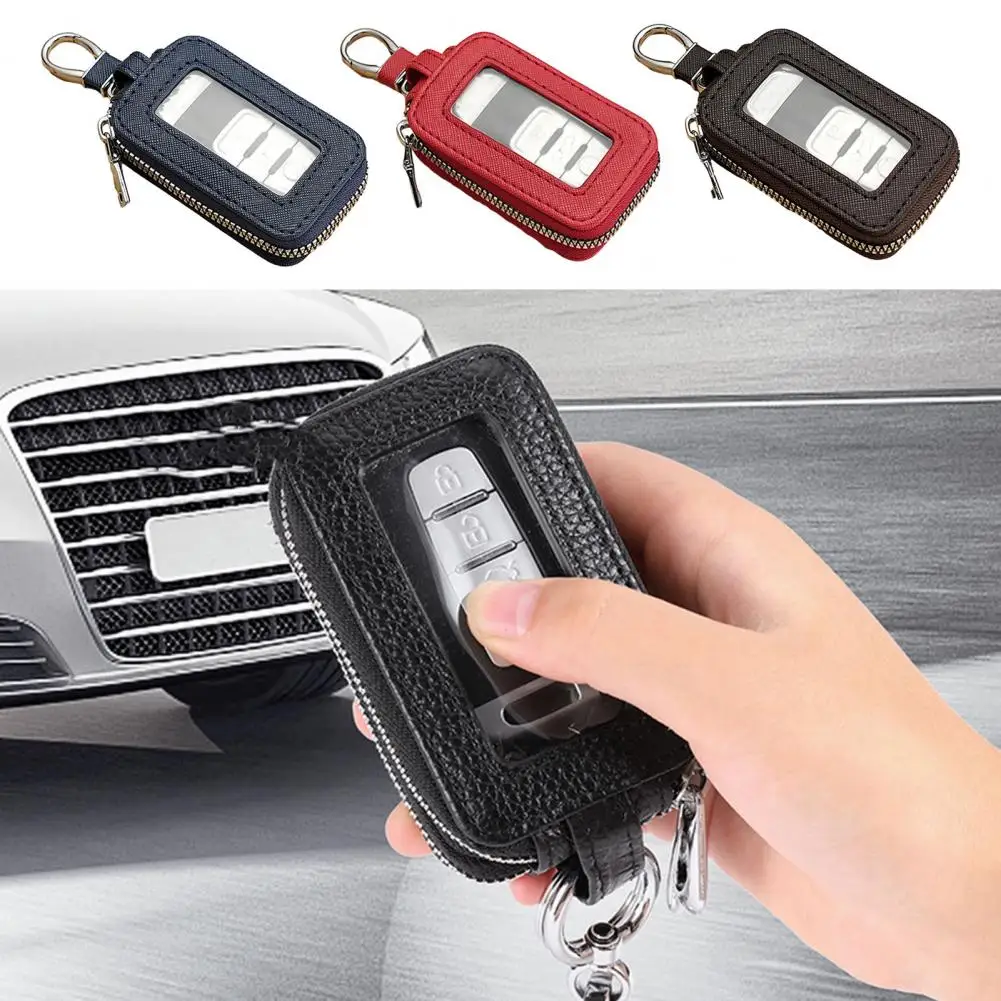 Universal Key Fob Covers Storage Bag Scratch-Resistant Universal Design Zipper Seal Handmade Key Bag Protector Key Ring Holder