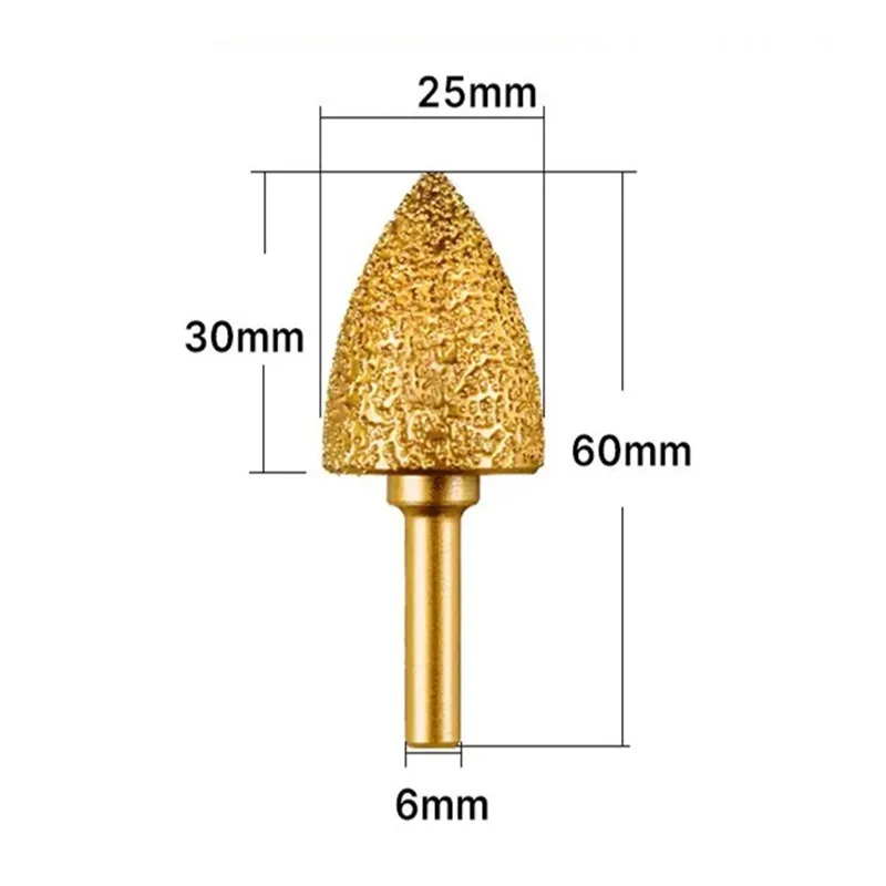 1 Stück 6 mm runder Schaft, vakuumgelöteter Diamantfräser, Schleifkopf, Rotationsfeile für Stein, Grauguss, duktiler Gusseisen, Stahl, Gravur – Detail 4