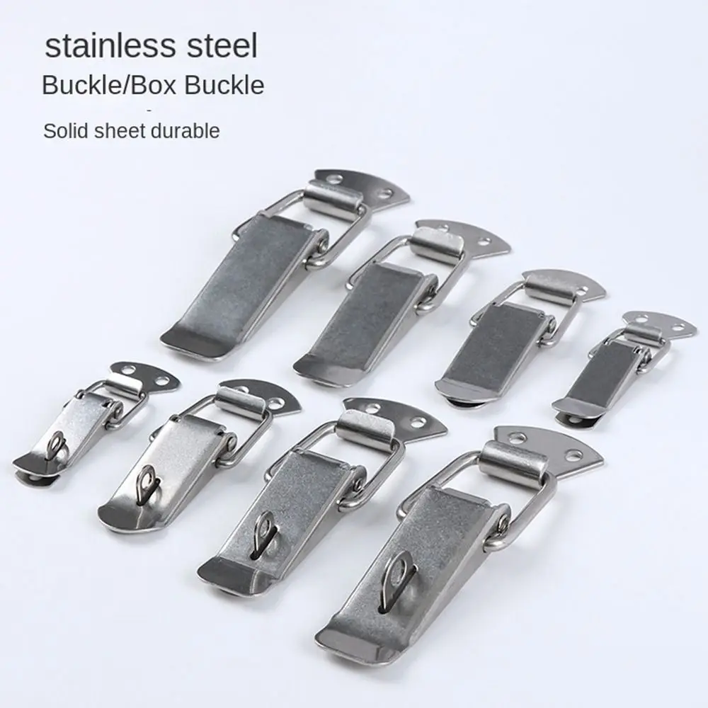 Stainless Steel Spring Clasp Buckle Burglar-proof Anti-Theft Toggle Latch Catch security Hardware Duck Billed Buckles Toolbox